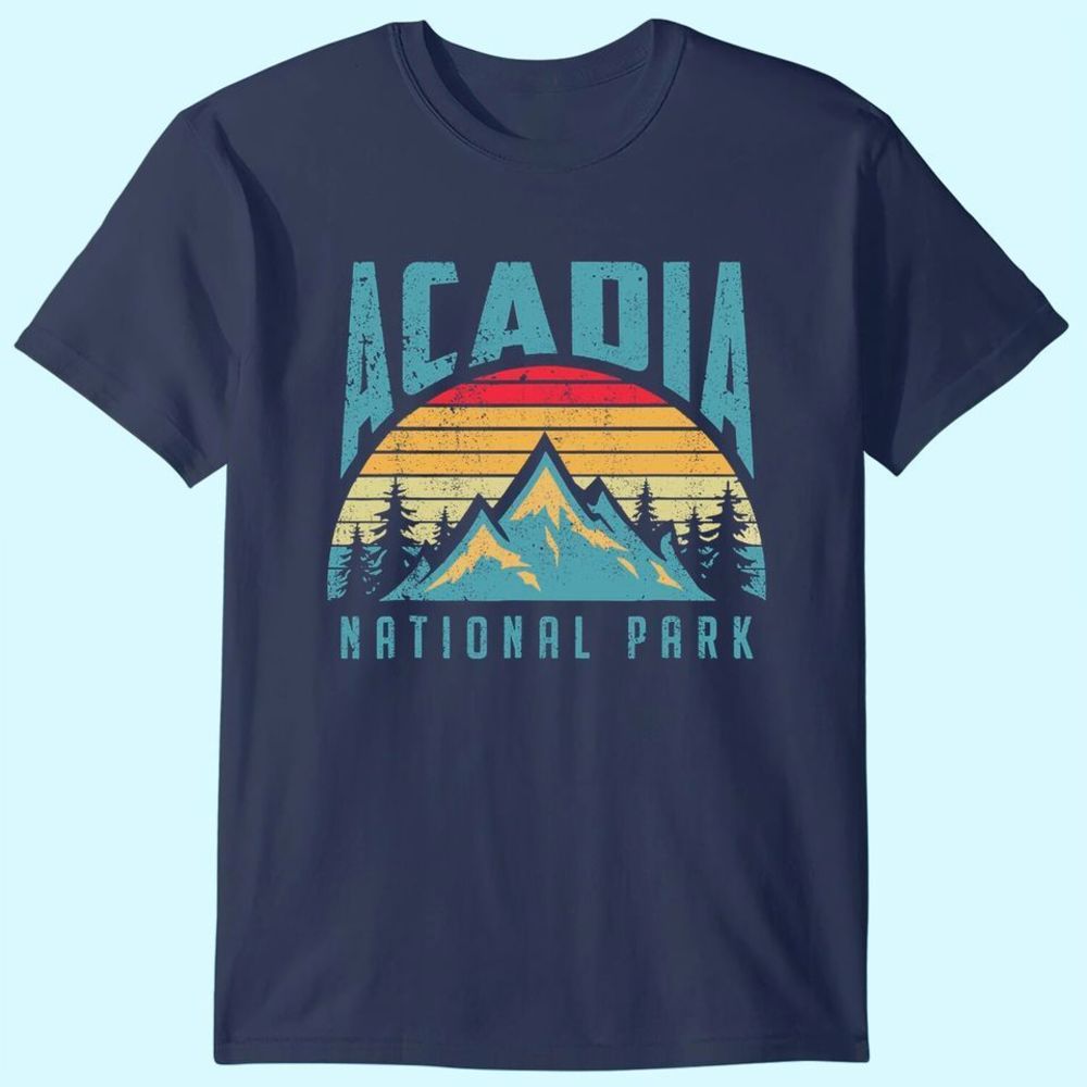 Acadia National Park Maine Mountains Retro T Shirt